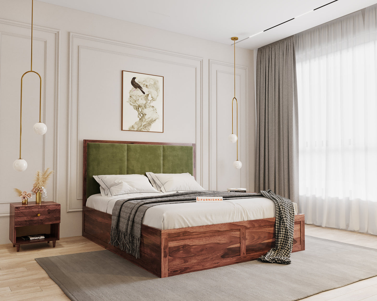 Ashlyn Sheesham Bed Box Storage - King Size - Furnishka