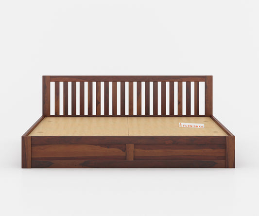 Arya Solid Wood King Bed with Box Storage