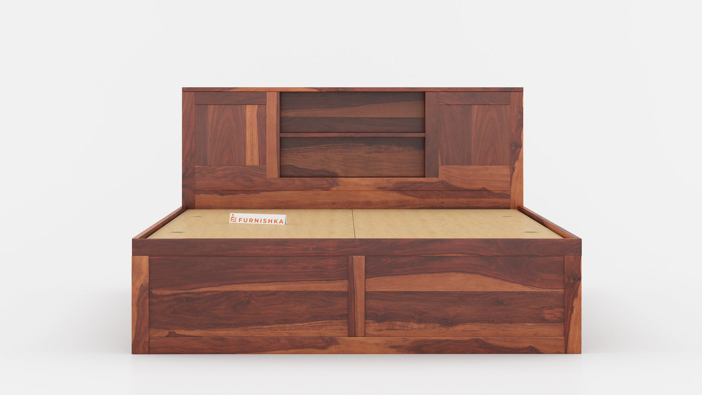 Marida Box Bed in Sheesham - Queen Size