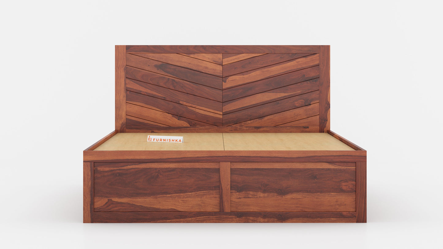 Chevora Drawer Bed in Sheesham - Queen Size