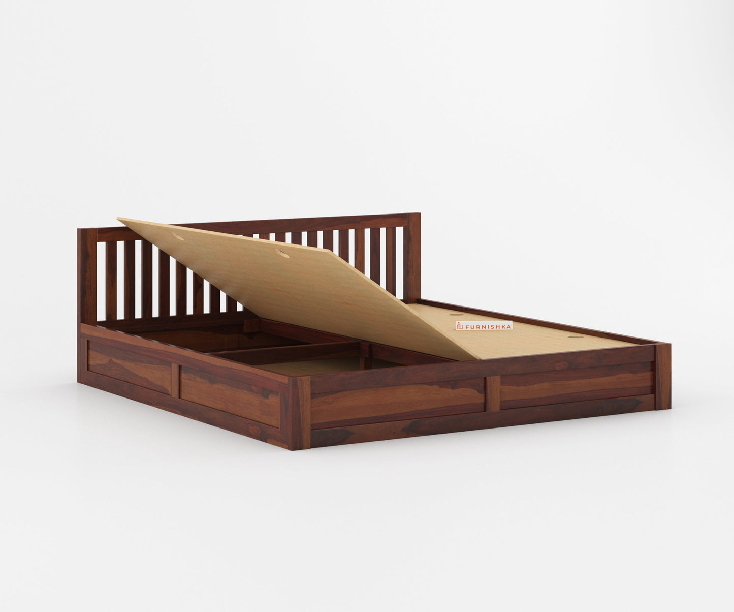 Arya Solid Wood King Bed with Box Storage