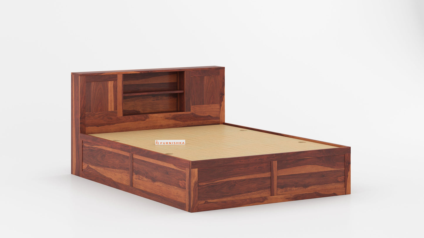 Marida Box Bed in Sheesham - Queen Size