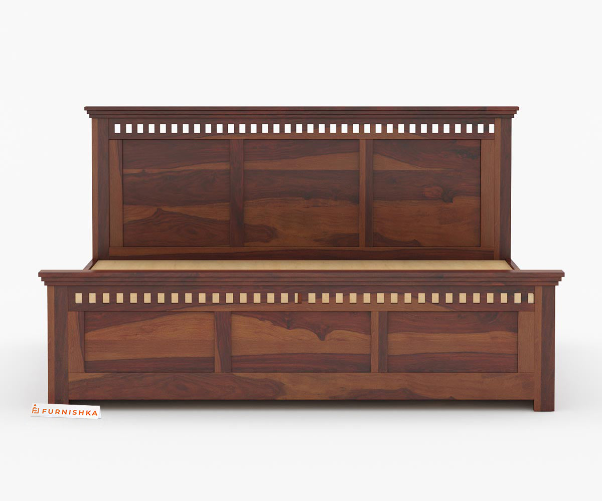 Adi Sheesham Wood Bed with Hydraulic Storage - King Size - Furnishka