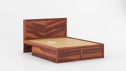 Chevora Drawer Bed in Sheesham - Queen Size