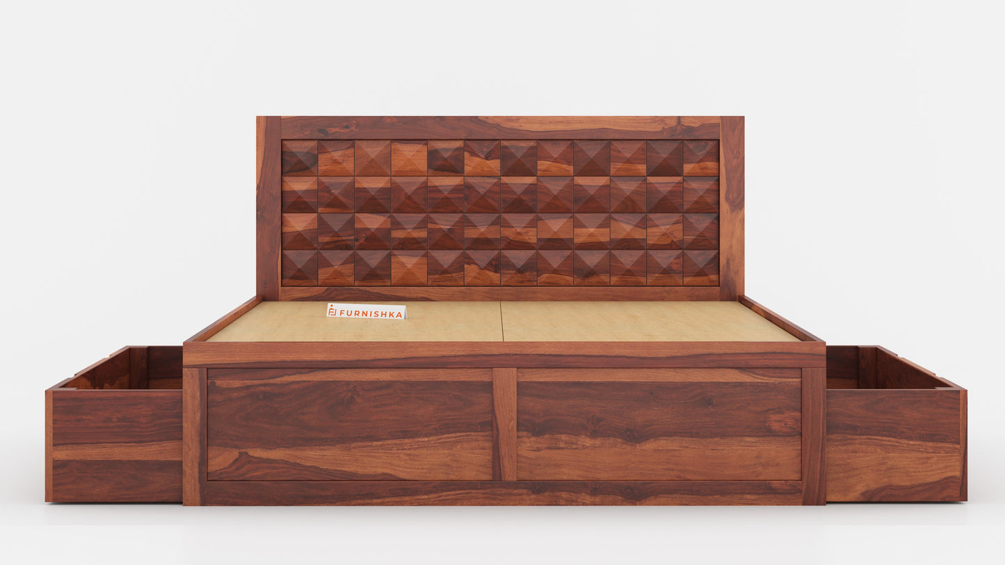 Nova Drawer Bed in Sheesham - Queen Size