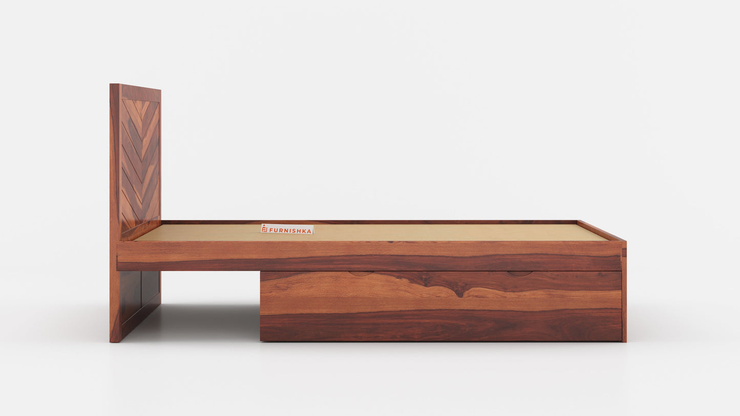 Chevora Drawer Bed in Sheesham - Queen Size