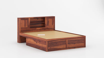 Marida Drawer Bed in Sheesham - Queen Size