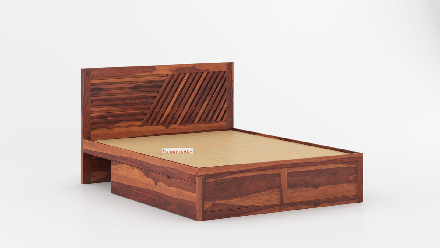 Stella Drawer Bed in Sheesham - Queen Size