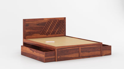 Stella Drawer Bed in Sheesham - Queen Size
