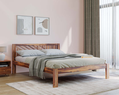 Oriel Bed in Sheesham wood - Non Storage - King - Furnishka