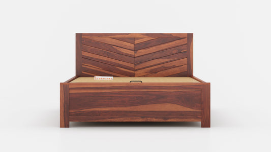 Chevora Hydraulic Bed in Sheesham - Queen Size