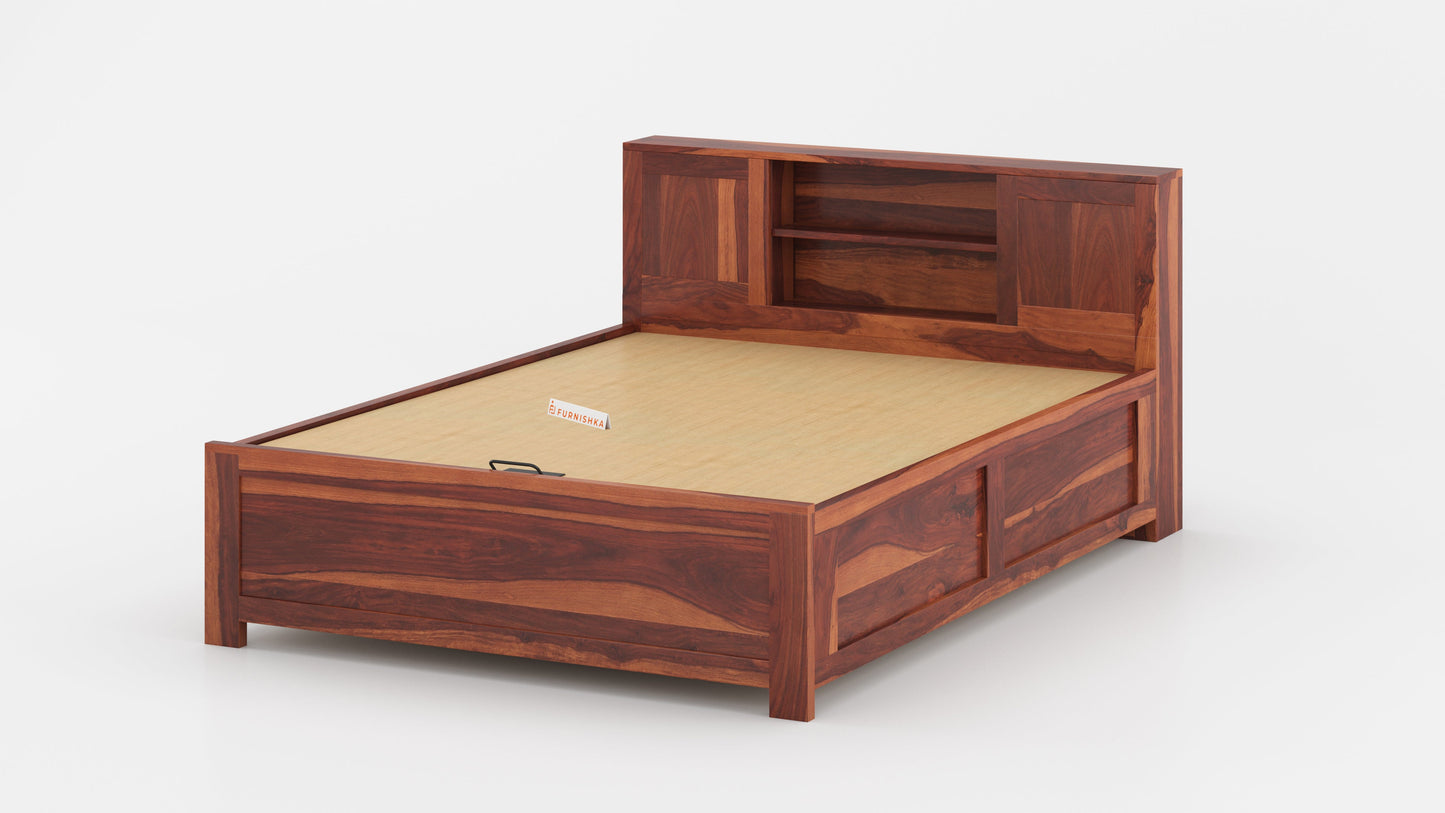 Marida Hydraulic Bed in Sheesham - King Size