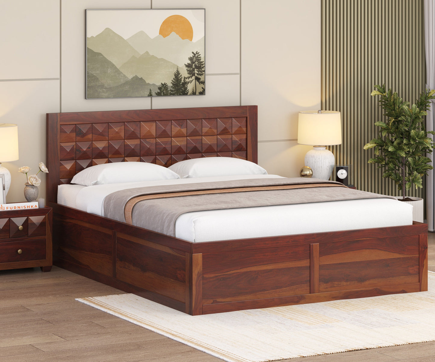 Nova Box Bed in Sheesham - King Size