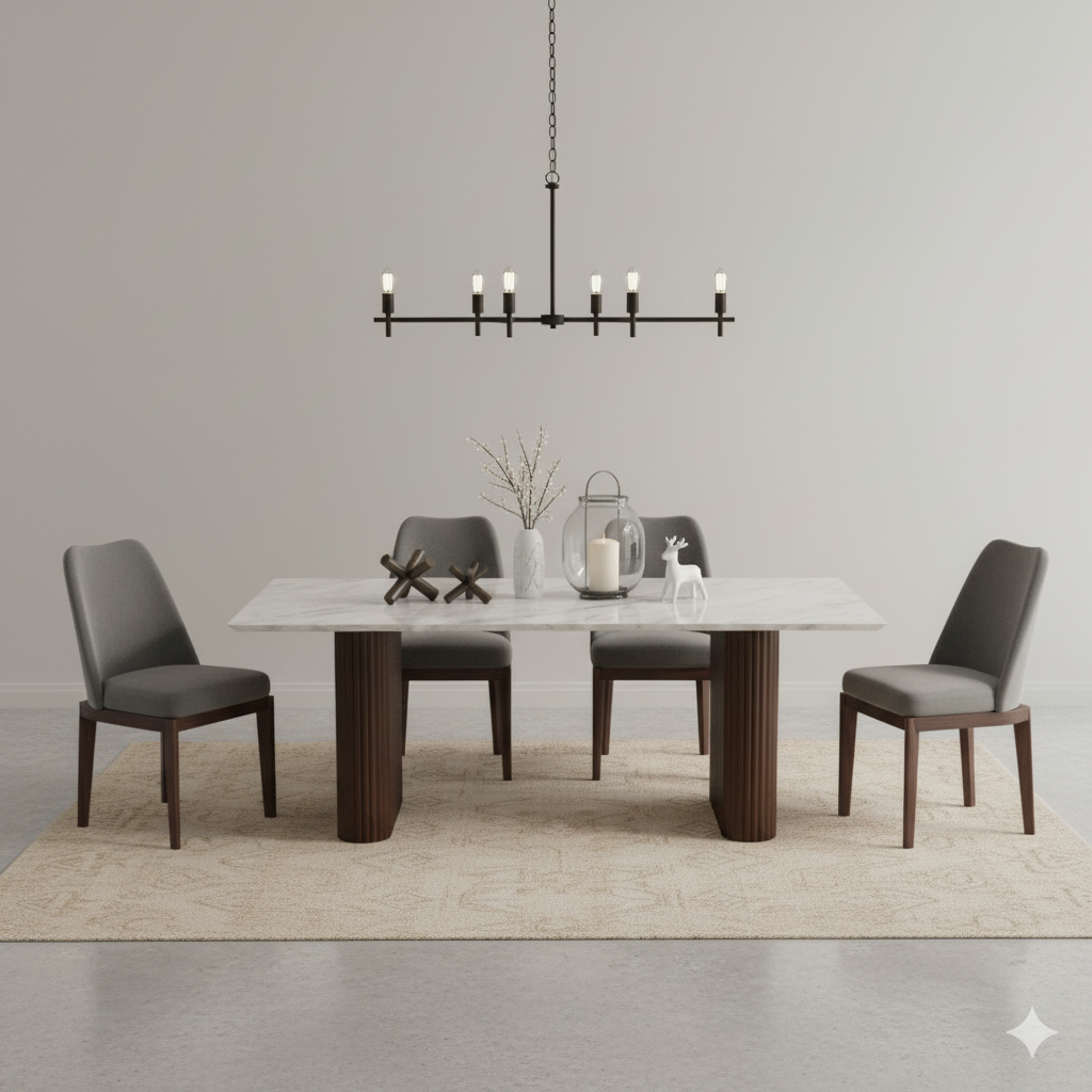 PVD dining Table 6 seater in Tuscany Dining Table Base in Gold PVD in Rosalia Gold Ceramic Top - 72"X39" in Oval shape