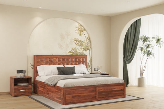 Nova Box Bed in Sheesham - Queen Size