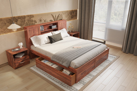 Marida Drawer Bed in Sheesham - King Size