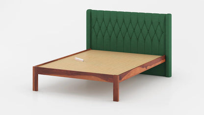 King Size Upholstered Headboard bed in Samawi Headboard Design in Non Storage in Sheesham in Napoli - Trout