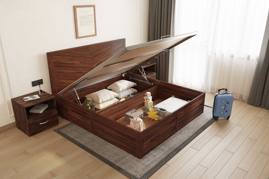 Chevora Hydraulic Bed in Sheesham - Queen Size