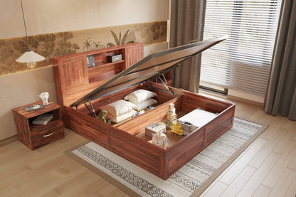 Marida Hydraulic Bed in Sheesham - King Size