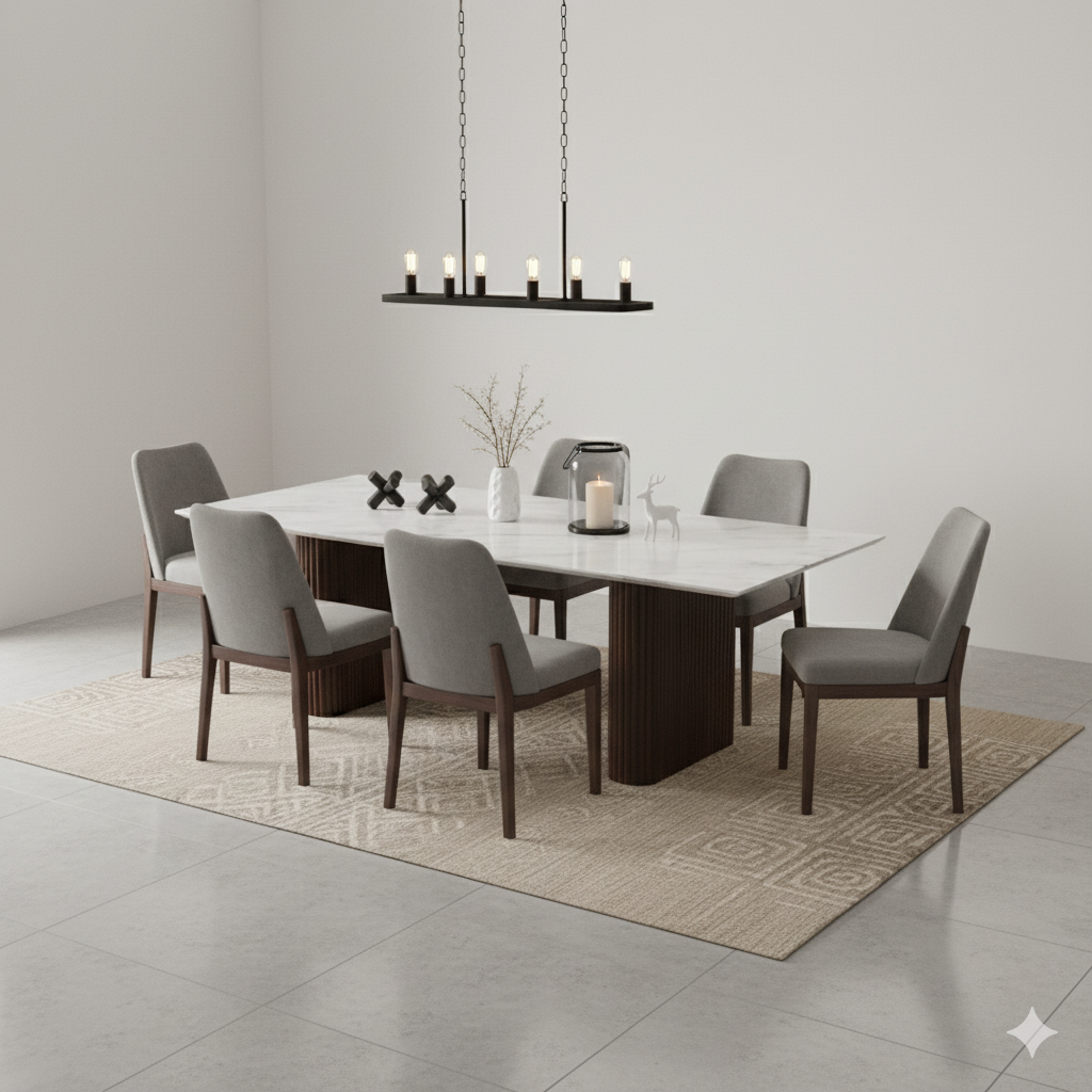 PVD dining Table 6 seater in Tuscany Dining Table Base in Gold PVD in Rosalia Gold Ceramic Top - 72"X39" in Oval shape