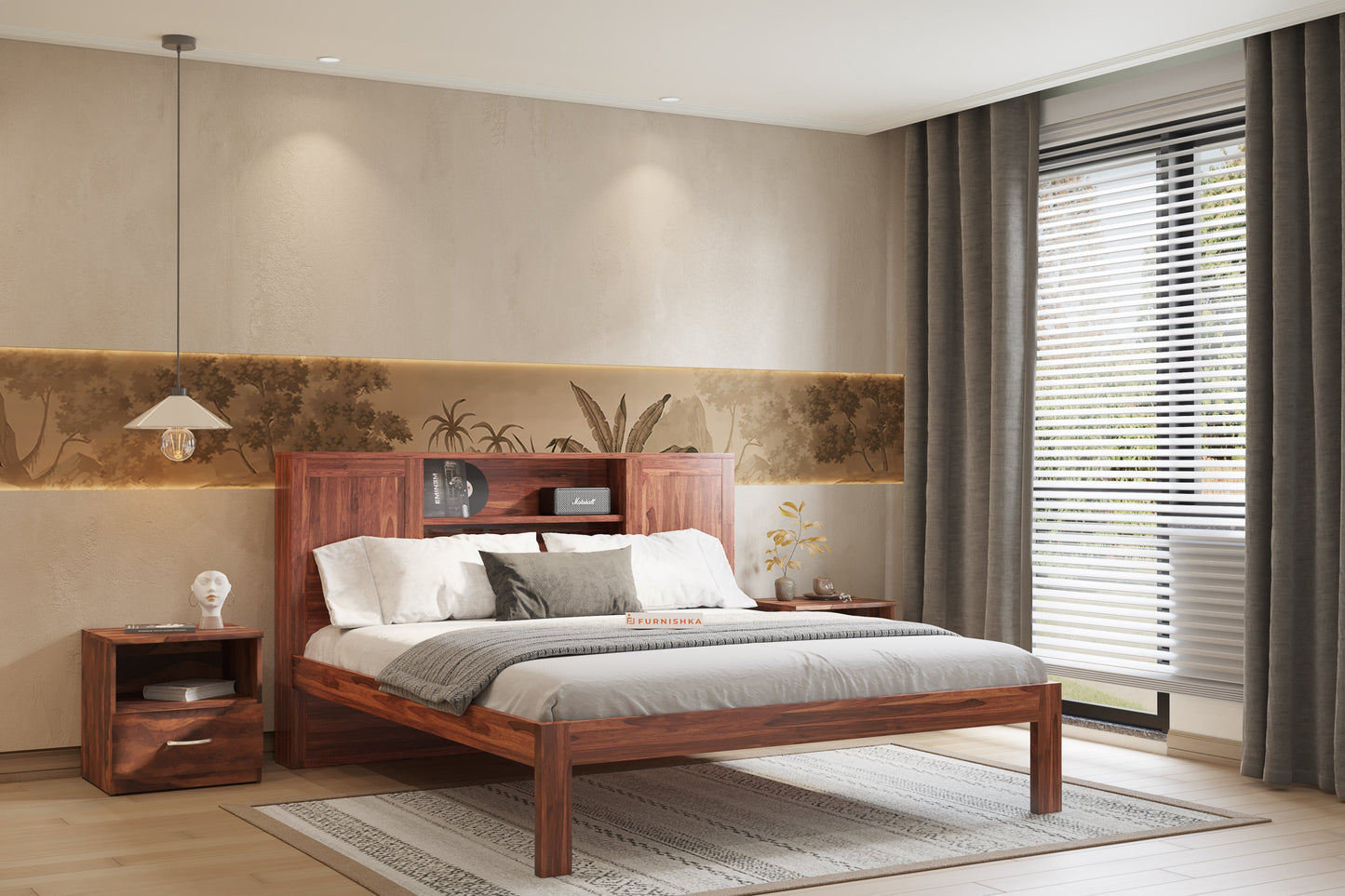 Marida Non Storage Bed in Sheesham - King Size