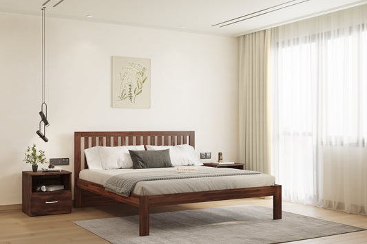 Arya Solid Wood Queen Bed without Storage