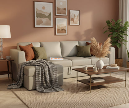Oliver 3 Seater Sectional Sofa cum Bed - LHS